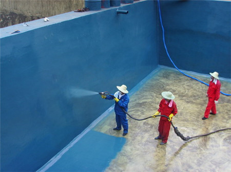 聚脲噴涂可用于游泳池、污水池防水防漏
